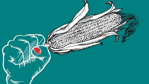 Corn in fist illustration