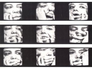B & W Art piece by Mona Hatoum, So Much I Want to Say (1983) 