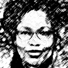 Black and white sketch of headshot of LaMonda Horton-Stallings